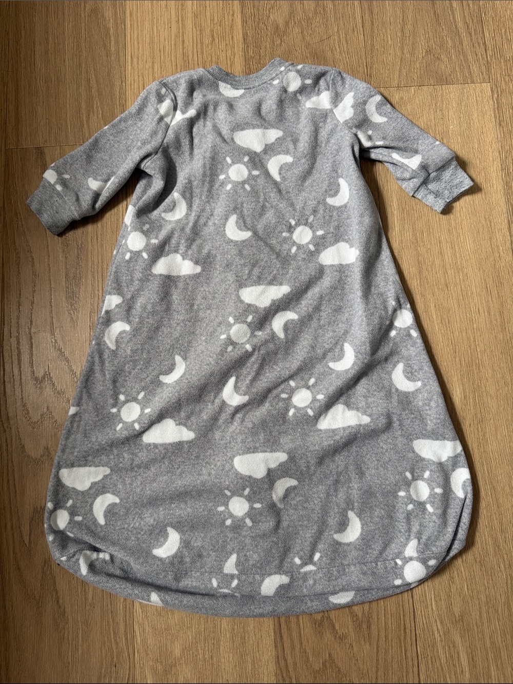 Carter's Gray Cloud & Moon Sleep Sack Pajamas - Cozy Zippered Sleeper 6-9 Months - Picture 3 of 5